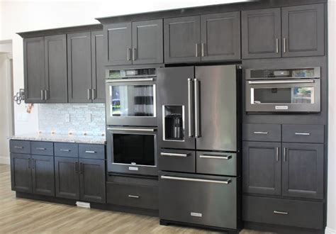 cabinet colors with stainless steel appliances|gray stainless steel cabinets.